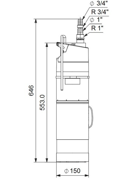Насос колодезный Grundfos SBA 3-45 A Насос колодезный Grundfos SBA 3-45 A