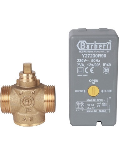 Клапан двухходовой зональный STOUT 1" НР с сервоприводом 230V, Kvs 12 (компактный)