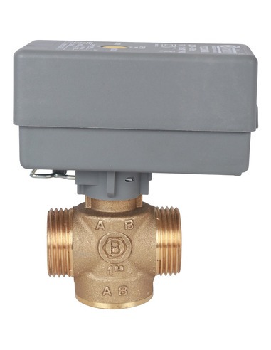 Клапан двухходовой зональный STOUT 1" НР с сервоприводом 230V, Kvs 12 (компактный)