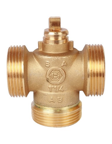 Клапан трехходовой зональный STOUT 1 1/4" НР с сервоприводом 230V, Kvs 8 (компактный)