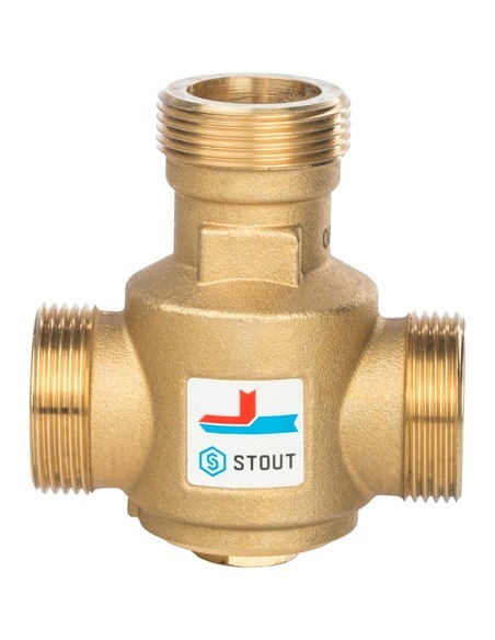 Термостатический смесительный клапан STOUT 55°C, 1 1/4" НР, Kvs 9