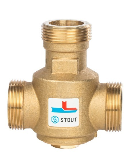 Термостатический смесительный клапан STOUT 55°C, 1 1/4" НР, Kvs 9