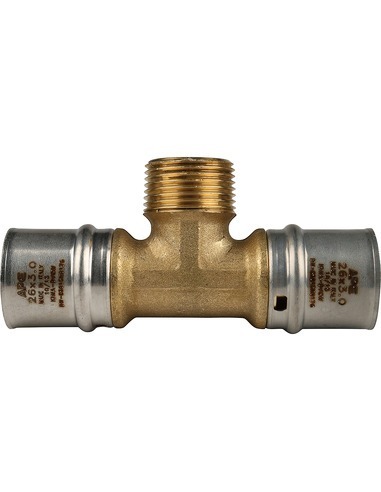 Тройник переходной STOUT 26x3/4"х26 НР для металлопластиковых труб пресс