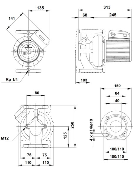 Насос циркуляционный Grundfos UPS 40-120 F 3х400V