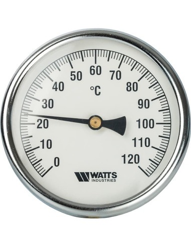 Термометр биметаллический Watts F+R801 OR 100 мм, 0-120ºС погружной, гильза 75 мм