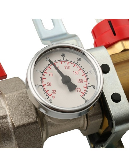 Коллектор STOUT из латуни в сборе с расходомерами 3 вых.