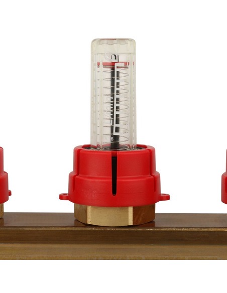 Коллектор STOUT из латуни в сборе с расходомерами 3 вых.