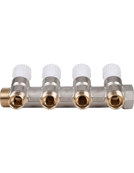 Коллектор распределительный STOUT 3/4", 4 вых. 1/2"