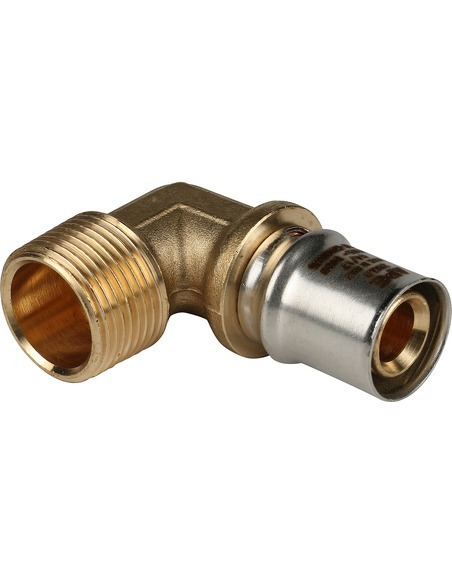 Угольник STOUT 20x3/4" НР для металлопластиковых труб пресс