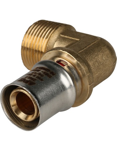 Угольник STOUT 20x3/4" НР для металлопластиковых труб пресс