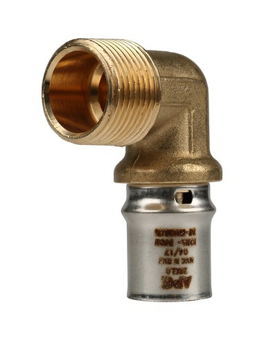 Угольник STOUT 20x3/4" НР для металлопластиковых труб пресс