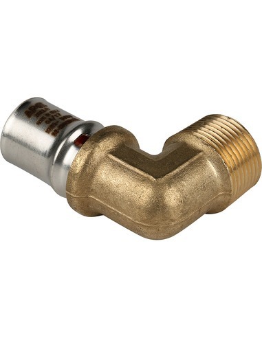 Угольник STOUT 20x3/4" НР для металлопластиковых труб пресс