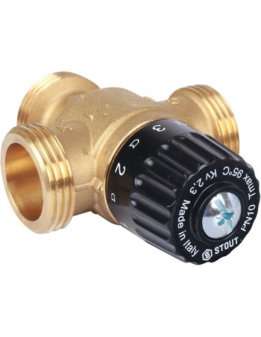 Термостатический смесительный клапан STOUT 30-65°C, 1" НР, Kvs 2,3