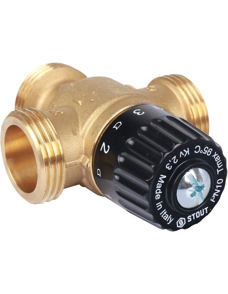 Термостатический смесительный клапан STOUT 30-65°C, 1" НР, Kvs 2,3