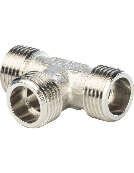 Тройник никелированный STOUT 3/4" НР