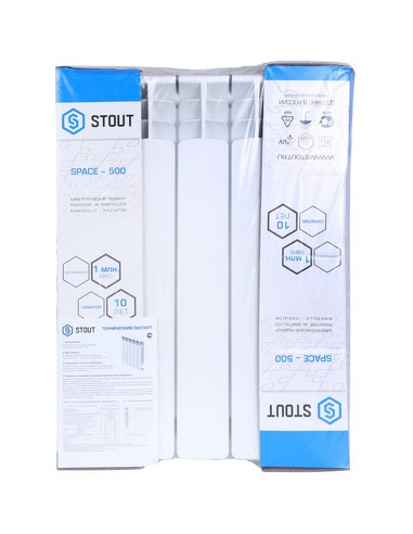 Биметаллический радиатор STOUT Space 500 х5 нижн. подкл.