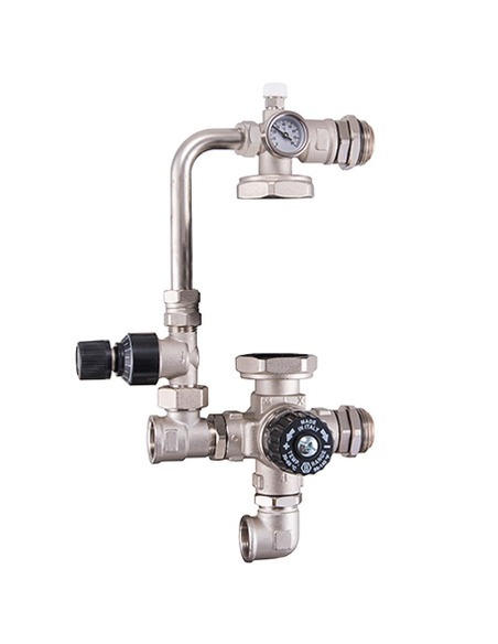 Насосно-смесительный узел STOUT термостат. клапан 20-43°C, без насоса, с байпасом