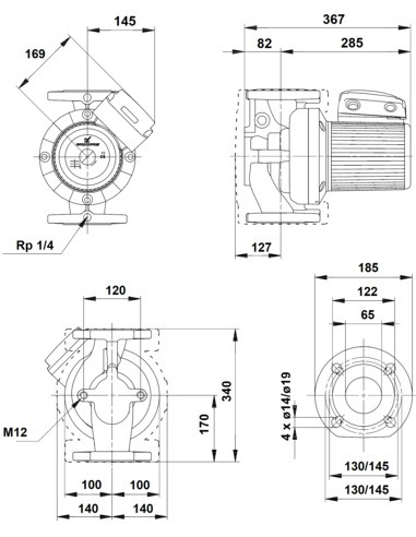 Насос циркуляционный Grundfos UPS 65-180 F 3х400V