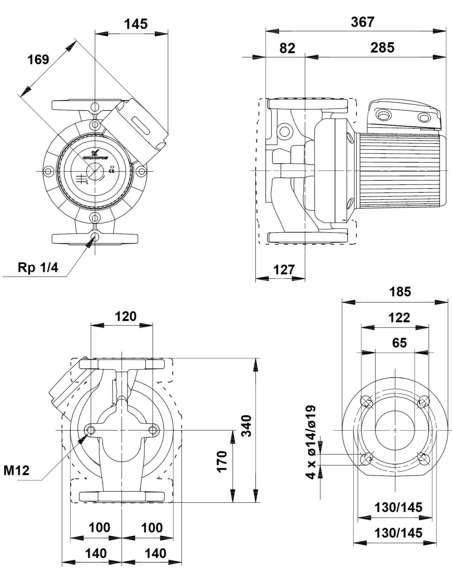 Насос циркуляционный Grundfos UPS 65-180 F 3х400V Насос циркуляционный Grundfos UPS 65-180 F 3х400V