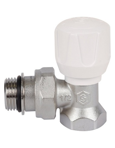 Клапан ручной терморегулирующий STOUT 1/2" угловой с дополнительным уплотнением