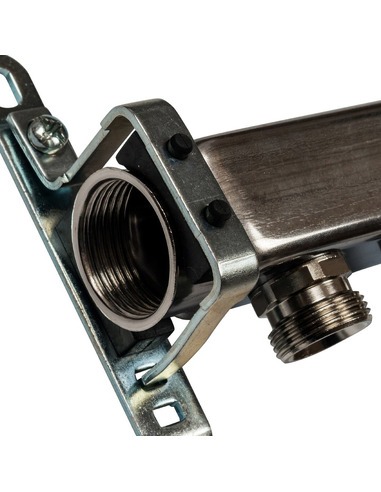 Коллектор STOUT из нержавеющей стали для радиаторной разводки 3 вых. с воздухоотводчиком