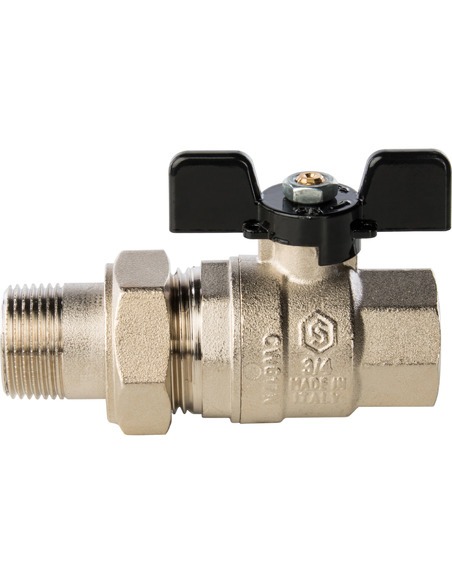 Кран шаровой STOUT полнопроходной 3/4" со сгоном (бабочка)