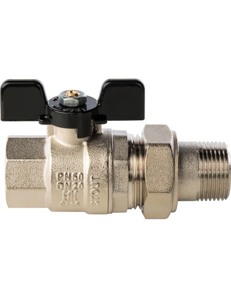 Кран шаровой STOUT полнопроходной 3/4" со сгоном (бабочка)