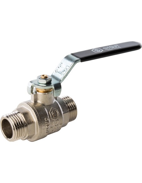 Кран шаровой STOUT полнопроходной 1/2" НР-НР (рычаг)