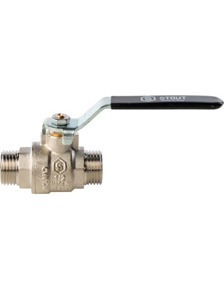 Кран шаровой STOUT полнопроходной 1/2" НР-НР (рычаг)