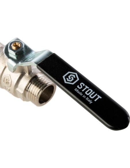 Кран шаровой STOUT полнопроходной 1/2" НР-НР (рычаг)