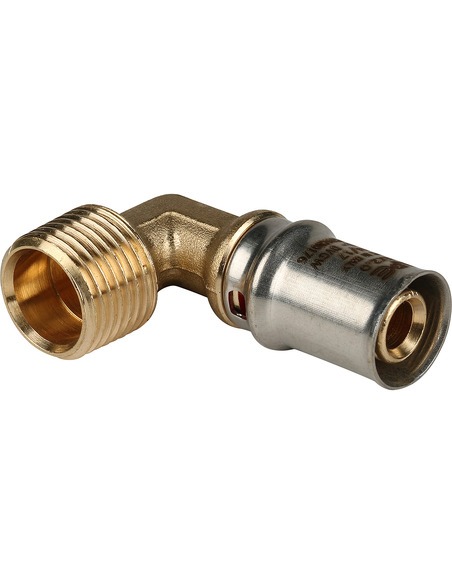 Угольник STOUT 16x1/2" НР для металлопластиковых труб пресс