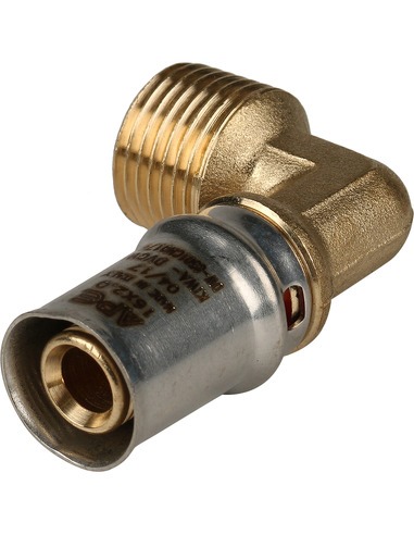 Угольник STOUT 16x1/2" НР для металлопластиковых труб пресс