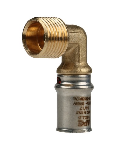 Угольник STOUT 16x1/2" НР для металлопластиковых труб пресс