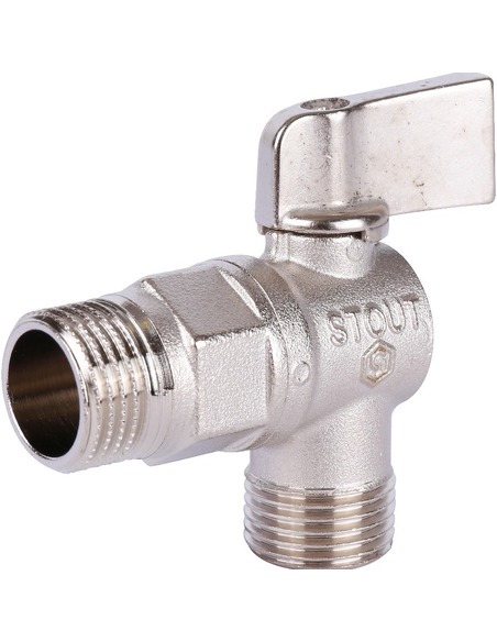 Кран шаровой угловой STOUT 1/2"х1/2" НР-НР Кран шаровой угловой STOUT 1/2"х1/2" НР-НР