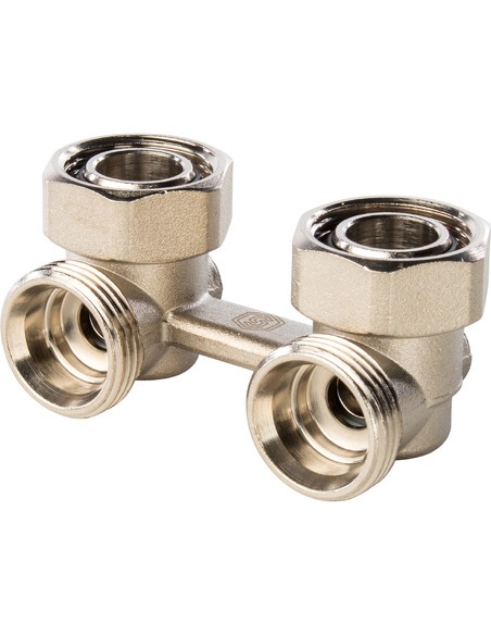 Узел нижнего подключения STOUT 3/4" для двухтрубной системы, угловой