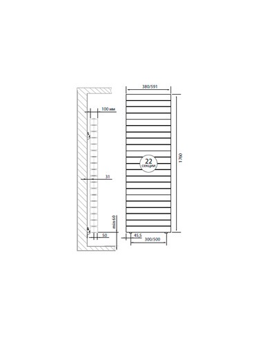 Биметаллический радиатор Royal Thermo PianoForte Tower Noir Sable 500 х22