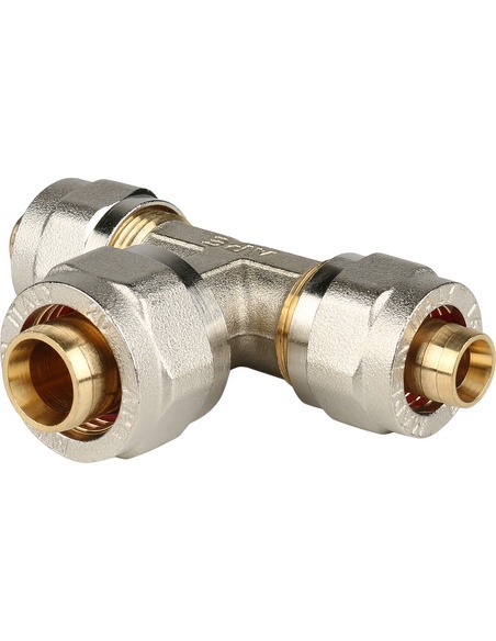 Тройник переходной STOUT 16x20x16 для металлопластиковых труб обжим