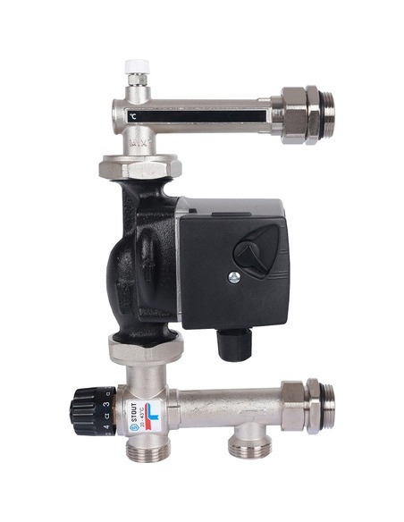 Насосно-смесительный узел STOUT термостат. клапан 20-43°C, насос UPSO 25-65 130