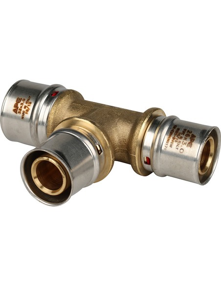 Тройник переходной STOUT 32x26x26 для металлопластиковых труб пресс