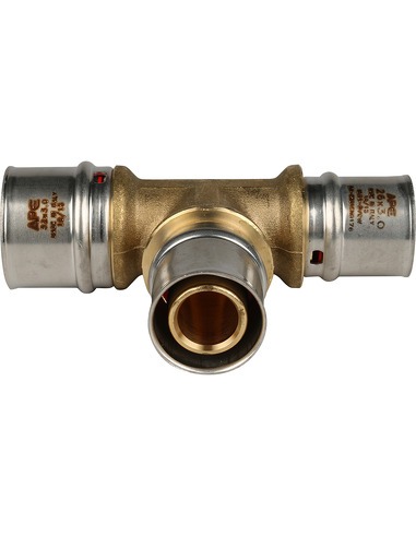 Тройник переходной STOUT 32x26x26 для металлопластиковых труб пресс