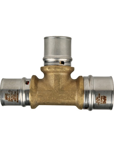 Тройник переходной STOUT 32x26x26 для металлопластиковых труб пресс