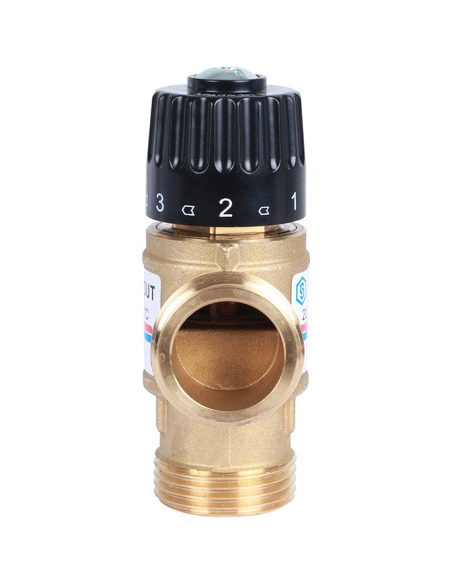 Термостатический смесительный клапан STOUT 20-43°C, 1" НР, Kvs 1,6