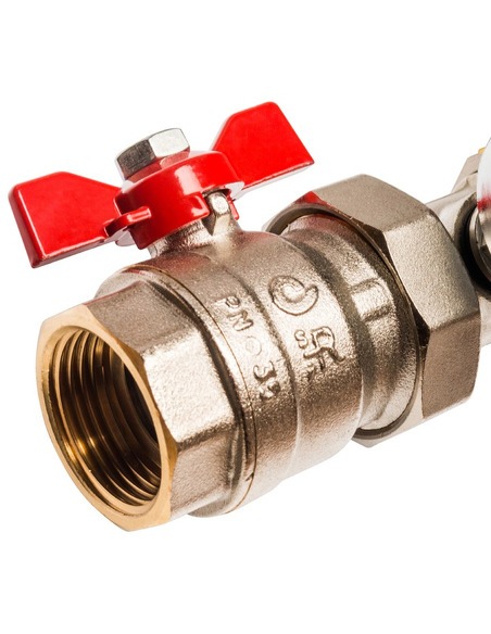 Коллектор STOUT из латуни в сборе с расходомерами 12 вых.