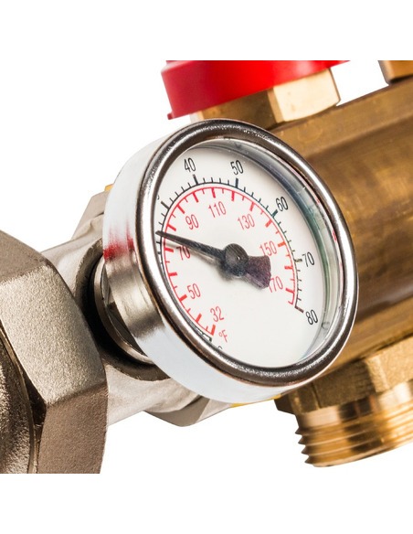 Коллектор STOUT из латуни в сборе с расходомерами 12 вых.