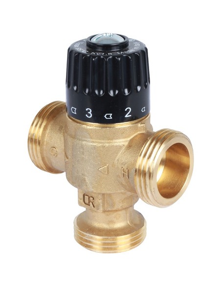 Термостатический смесительный клапан STOUT 30-65°C, 1" НР, Kvs 1,8