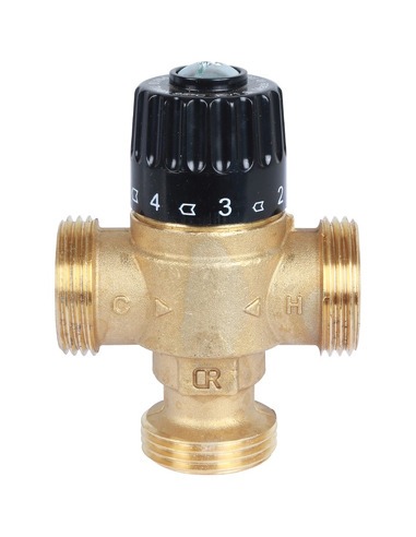 Термостатический смесительный клапан STOUT 30-65°C, 1" НР, Kvs 1,8