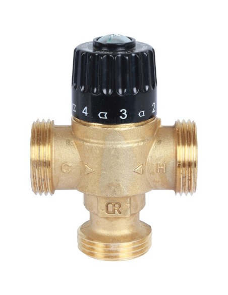 Термостатический смесительный клапан STOUT 30-65°C, 1" НР, Kvs 1,8