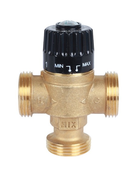 Термостатический смесительный клапан STOUT 30-65°C, 1" НР, Kvs 1,8