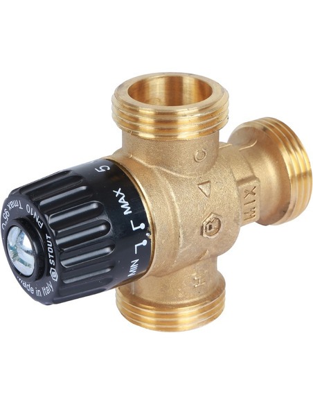 Термостатический смесительный клапан STOUT 30-65°C, 1" НР, Kvs 1,8