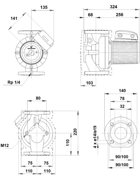 Насос циркуляционный Grundfos UPS 32-120 F